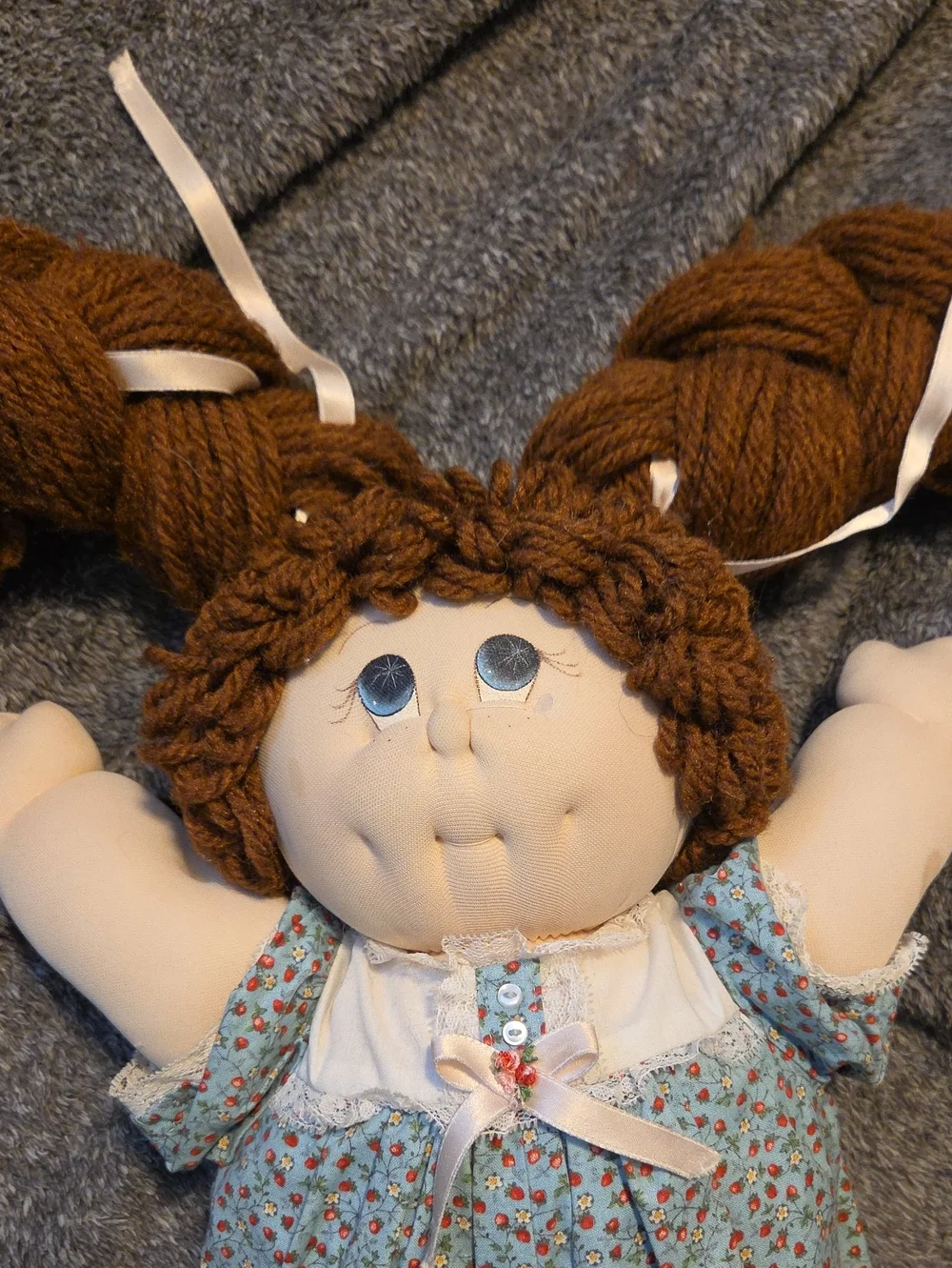 Vintage 1980s Homemade Soft Sculpture Cabbage Patch Style Doll